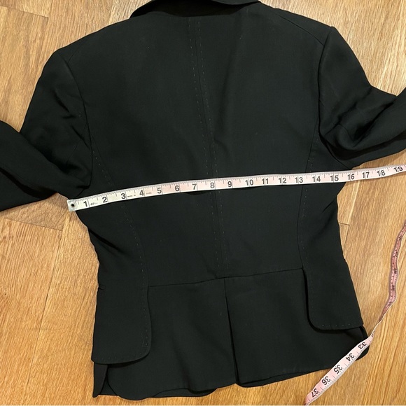 Vintage Black Structured Wool Rayon Blazer with Hand Stitching - XS/S - Picture 8 of 9